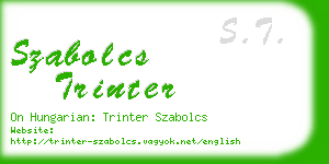 szabolcs trinter business card